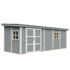 GARTENHAUS 14,3 m² - H231x248x648 cm - Ohne Boden und Seitenwand – M941B-CAVERN STEEL - Dunkelgrau, Holz (236/231/604cm) - Timbela