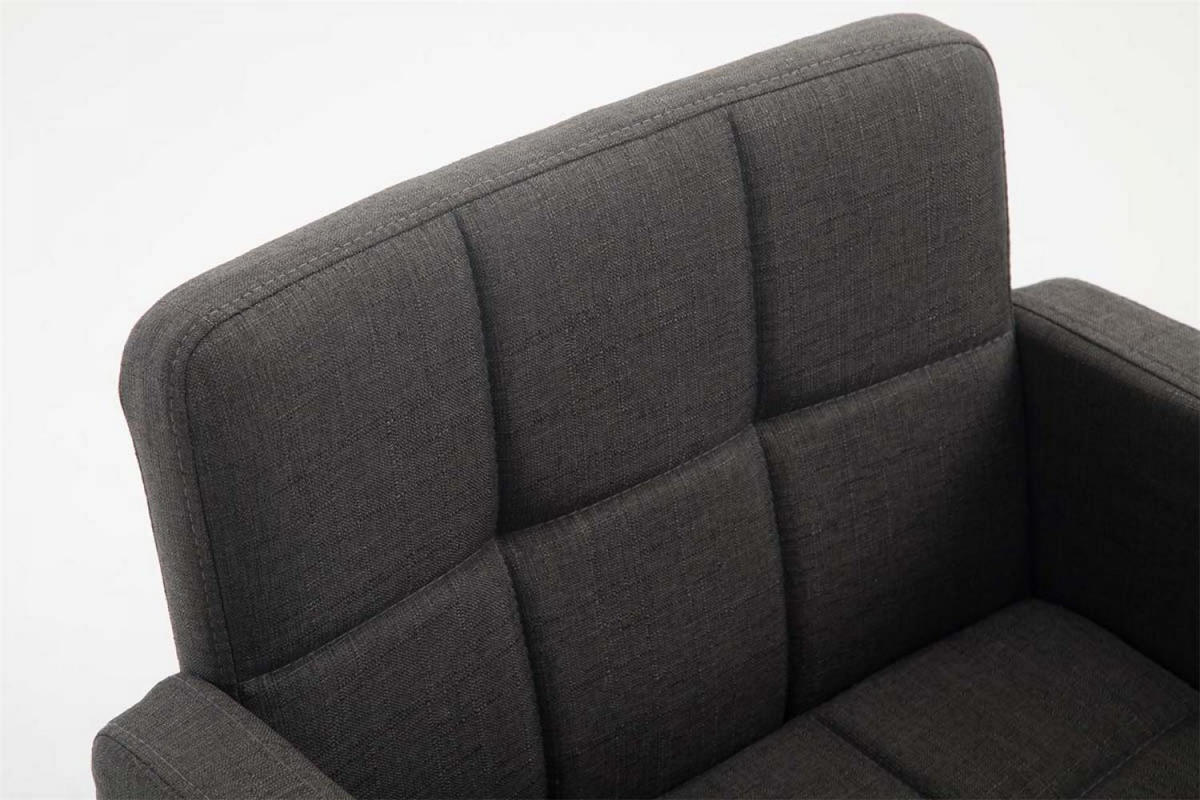 DREHSTUHL Stoff dunkelgrau - Chromfarben/Dunkelgrau, Textil/Metall (58/80/48cm) - CLP