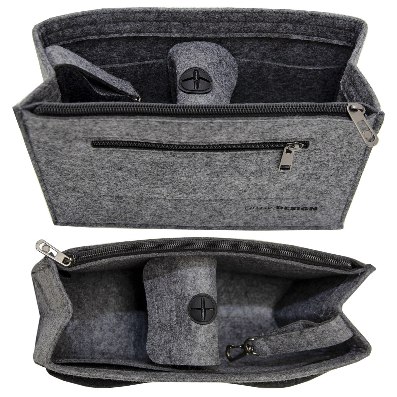 TASCHENORGANIZER M, Filz, 27x10x16 cm, Grau - Grau, Kunststoff (27/10/16cm) - Dunedesign