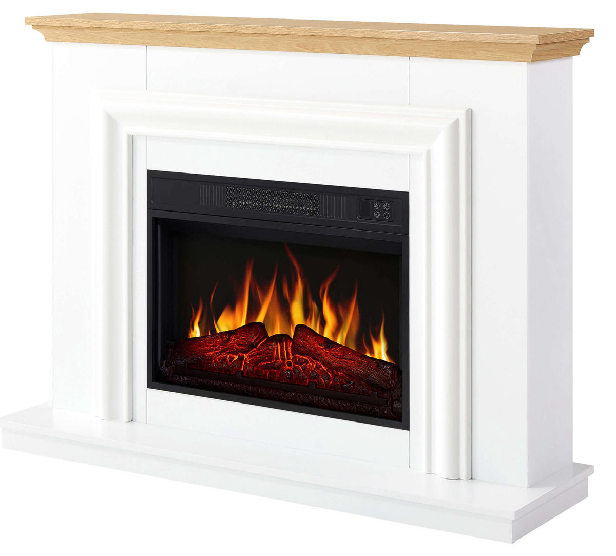 ELEKTROKAMIN Marbelya AF23S Weiß – Breite 107 cm, 3D-Flammeneffekt, LED-Beleuchtung, Heizfunktion - Weiß, Glas/Holzwerkstoff (114/87.3/33cm) - ArtiFlame