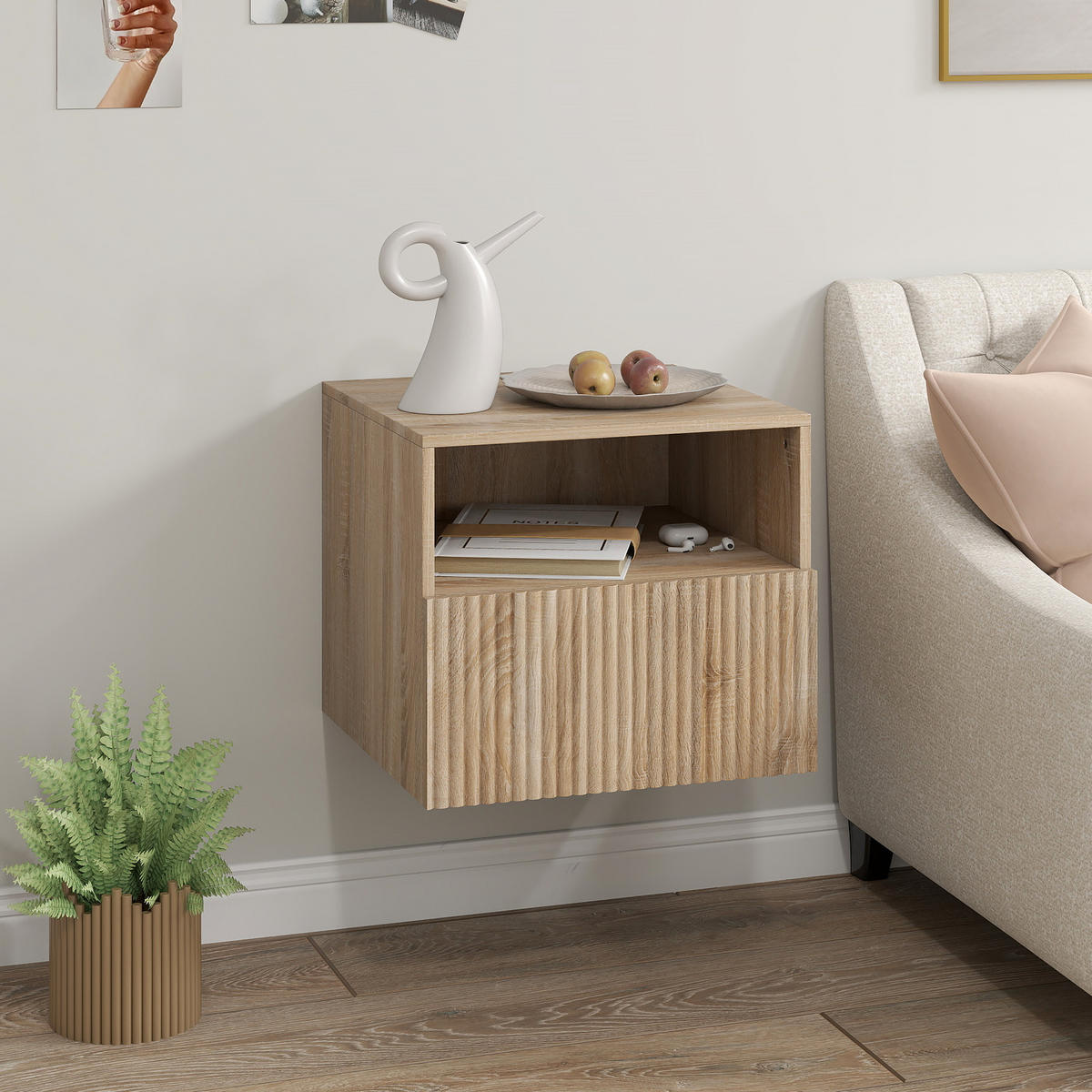 NACHTTISCH Naturfarben 39.5/40.0/35.0cm - Naturfarben, Holzwerkstoff (40/35/39.5cm)
