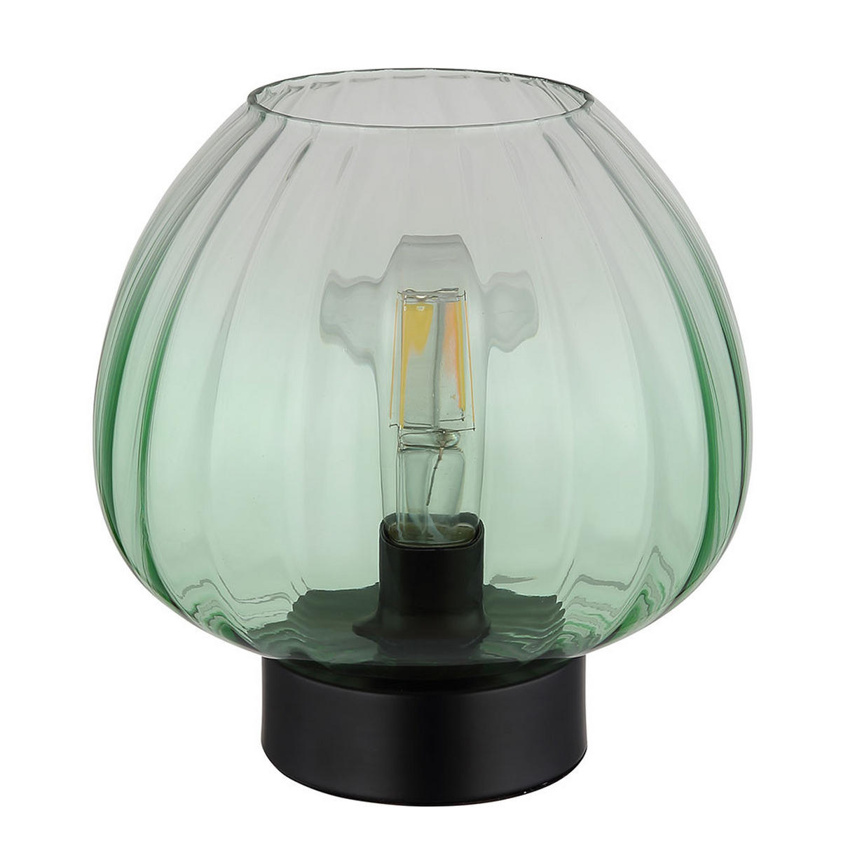 TISCHLEUCHTE, Metall/Glas, schwarz/grün, LED - Grün, Glas (23/23/23.5cm) - Globo Lighting