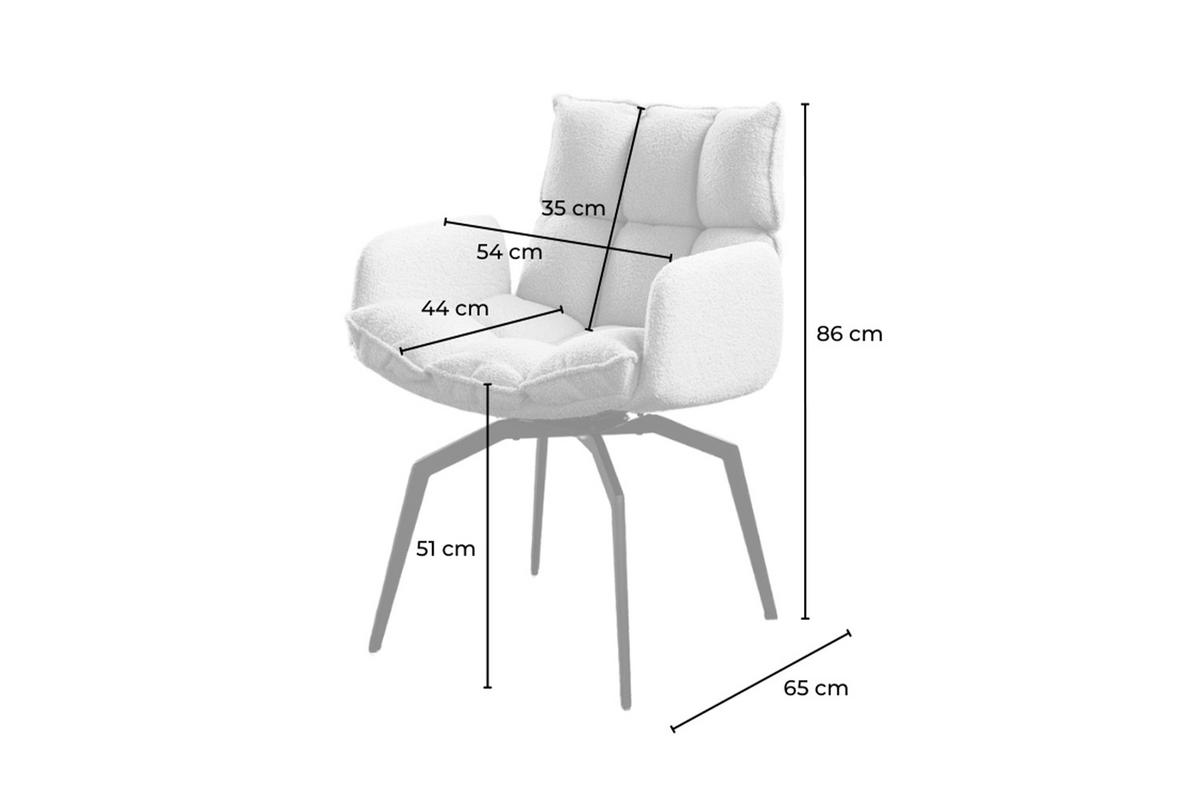 ESSZIMMERSTUHL BARO Weiß Webstoff Drehbar (360°) (1er-Set) - Weiß, Kunststoff/Textil (59/86/65cm) - KAWOLA