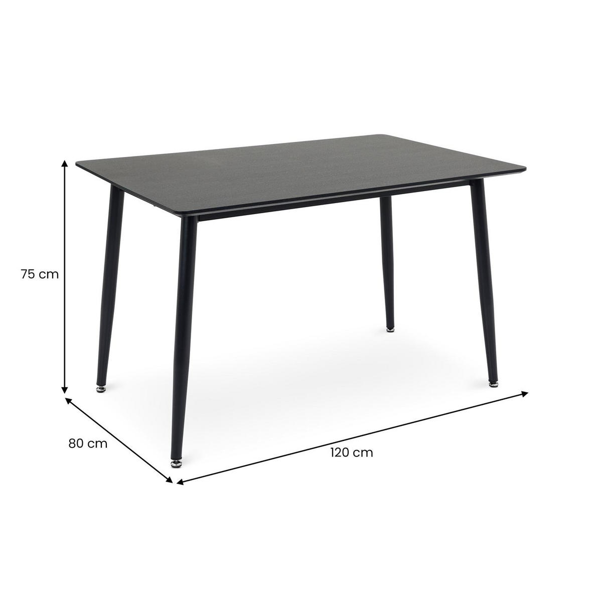 ESSGRUPPE NORA AZUL 5er Set schwarz - Schwarz, Holzwerkstoff/Metall - IDIMEX