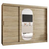SCHWEBETÜRENSCHRANK 200/250/62 3-türig - Silberfarben/Sonoma Eiche, Holz (250/200/62cm) - MÖBEL KRYSPOL