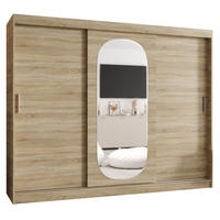 SCHWEBETÜRENSCHRANK 200/250/62 3-türig - Silberfarben/Sonoma Eiche, Holz (250/200/62cm) - MÖBEL KRYSPOL