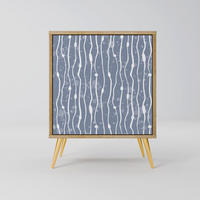 SIDEBOARD GRAPHITE RAIN, Eichefarben, 57,5x42x75,5 cm, Goldfarbene Metallfüße - Eichefarben/Goldfarben, Holzwerkstoff/Metall (57.5/75.5/42cm) - SpaceRebels