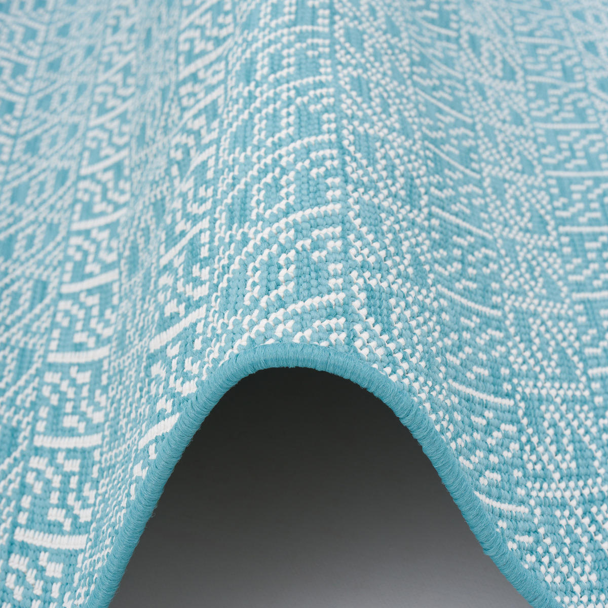IN- UND OUTDOOR TEPPICH LÄUFER BEIDSEITIG CAPE COD - Hellblau, Textil (100/200cm) - Snapstyle