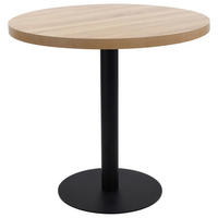 BISTROTISCH, 80/80/75 cm, aus MDF und Stahl, Hellbraun und Schwarz - Braun, Holz (80/80/75cm) - vidaXL