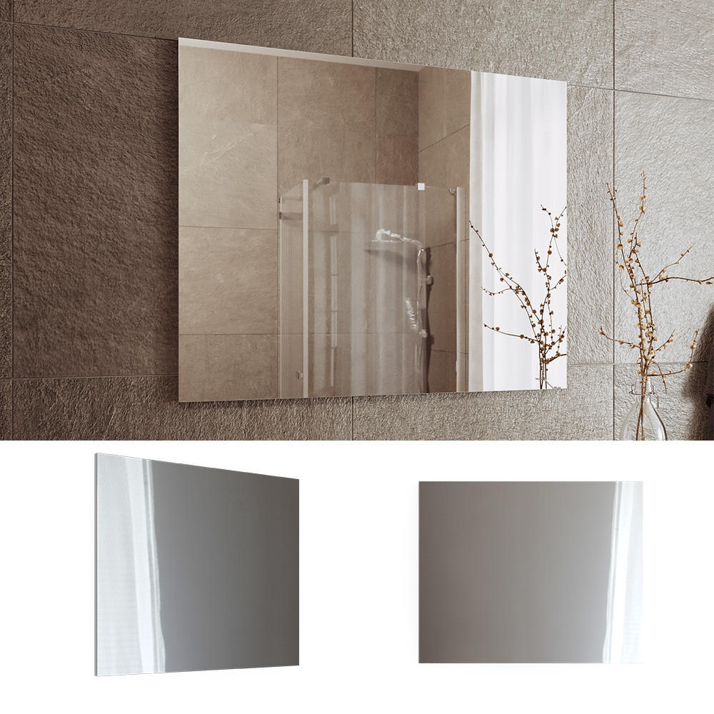 BADEZIMMERSPIEGEL Viola Weiß 80 x 65 cm - Weiß, Glas (2/65/80cm) - Vicco
