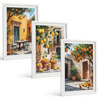 BILDER SET 3er Set - 40x60 cm Weißer Rahmen - Zitrusfrüchte im Garten - Weiß, Kunststoff (40/60cm) - TULUP
