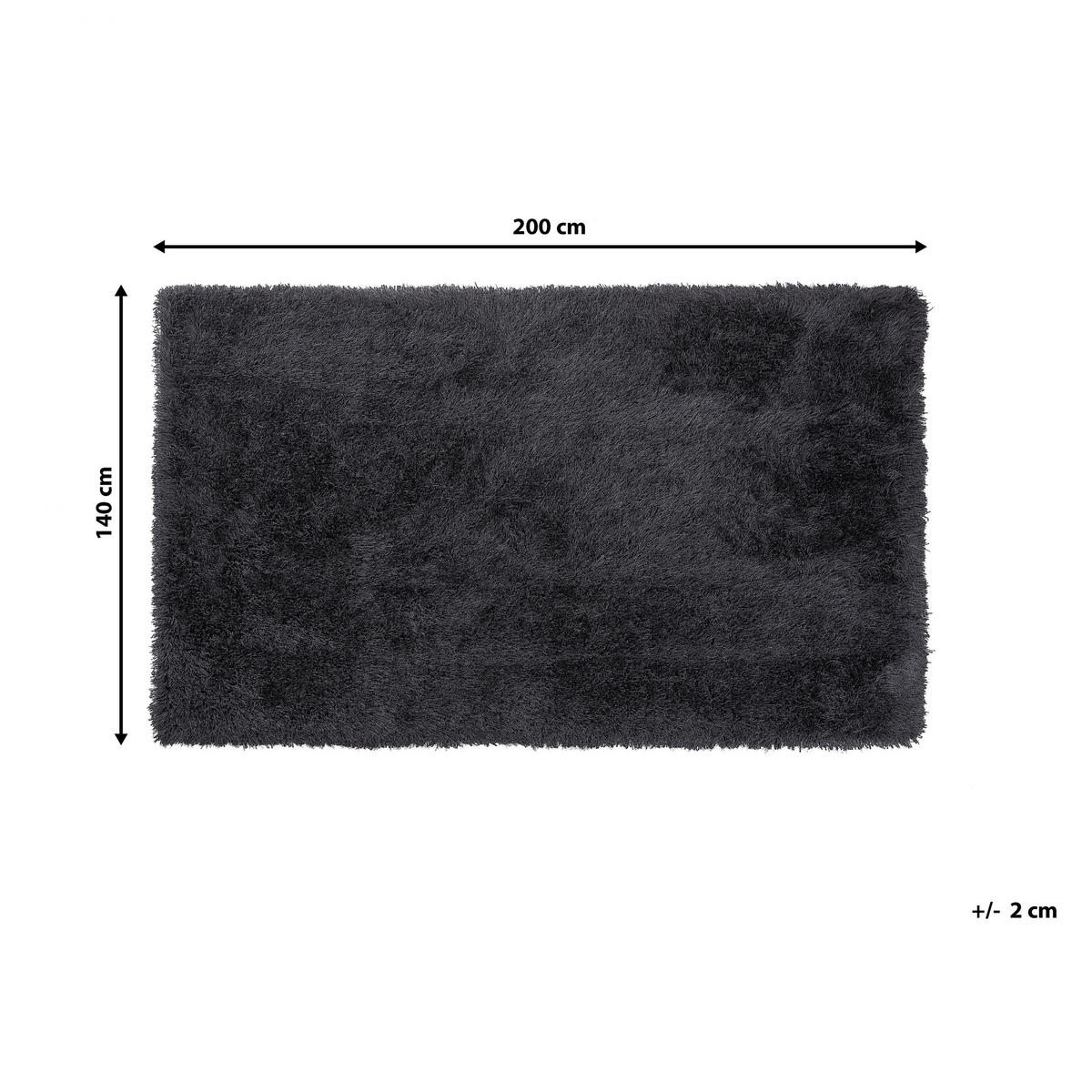 SHAGGY-TEPPICH Cide 200/140 cm - Schwarz, Kunststoff (140/200cm) - Beliani