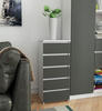 KOMMODE Weiß, Grau 40x35x92 cm - Weiß/Grau, Holzwerkstoff (35.0/40.0/92.0cm) - Akord