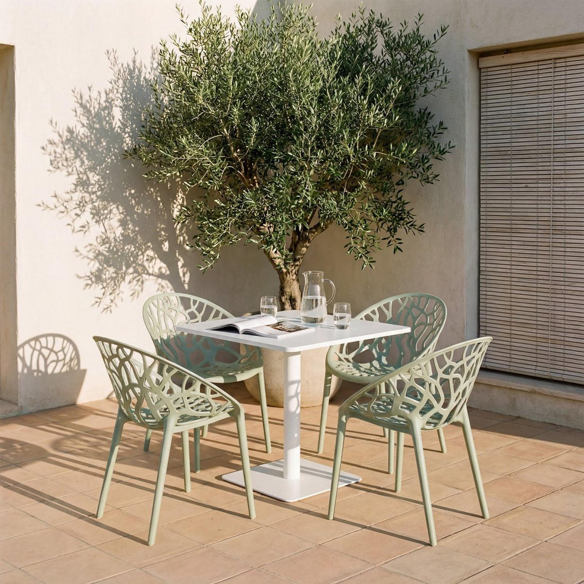 STUHL FÜR DRAUSSEN Rhona Grün 52 cm x 79 cm - Grün, Kunststoff (52/79/60cm) - Klast Home