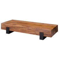 SOFATISCH Massivholz, Handgefertigt, Schutzlackversiegelt, Puristisch Modern, 115x44x22cm - Schwarz/Braun, Holz/Metall (44/115/22cm) - KADIMA DESIGN