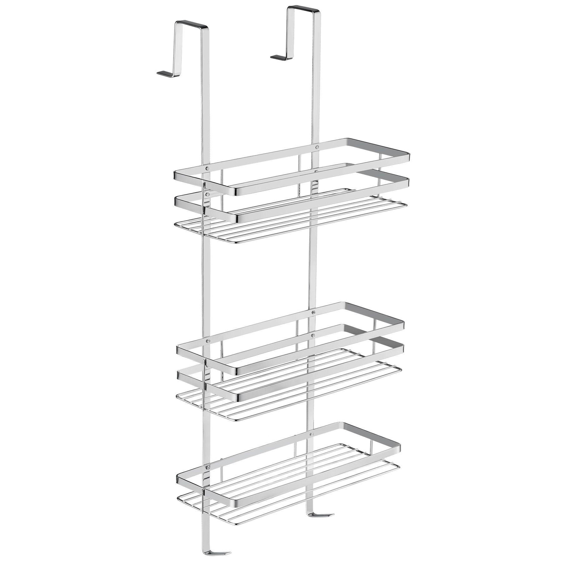 DUSCHABLAGE , 30 x 21 x 80 cm, silber - Silberfarben, Metall (21/80/30cm) - tectake