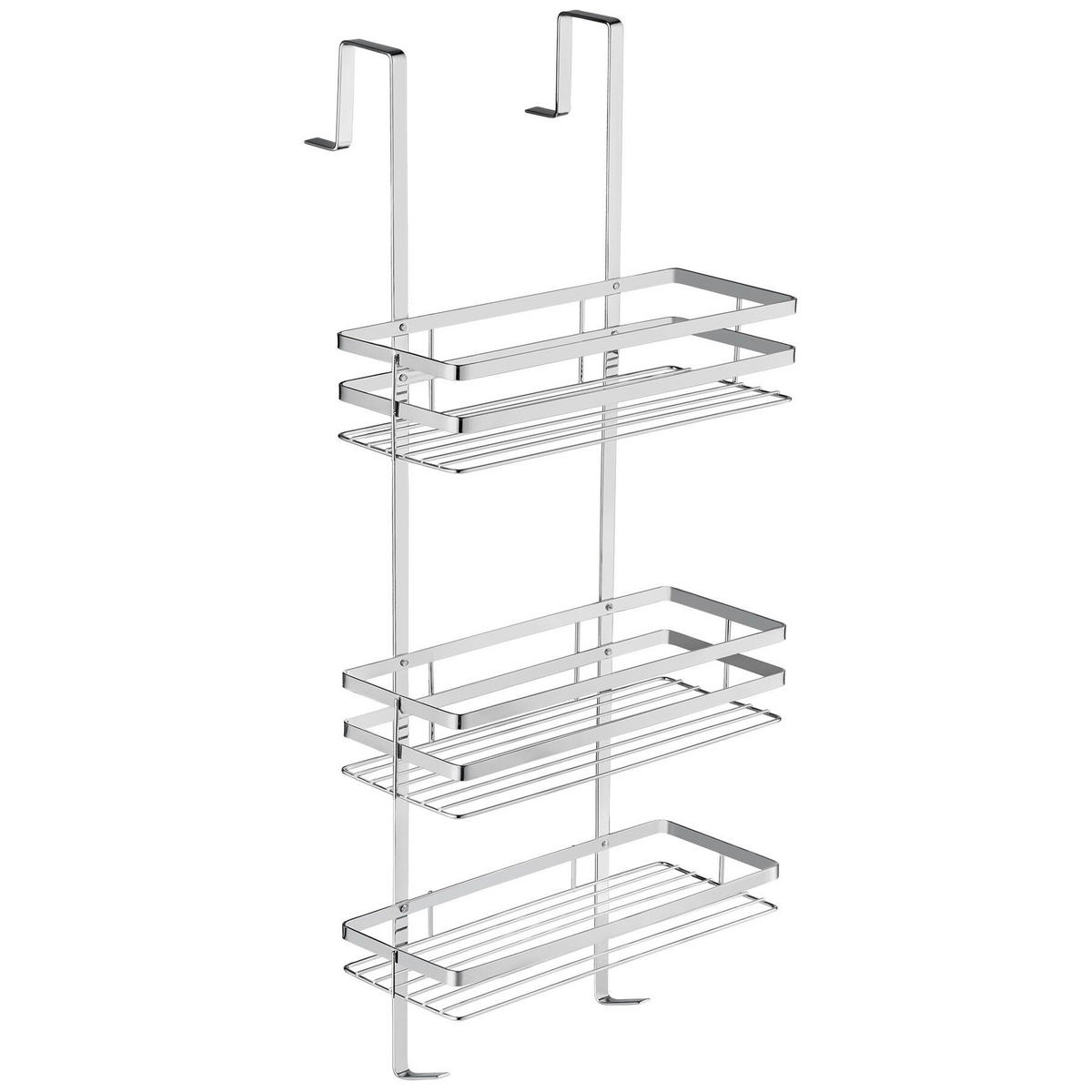 DUSCHABLAGE , 30 x 21 x 80 cm, silber - Silberfarben, Metall (21/80/30cm) - tectake