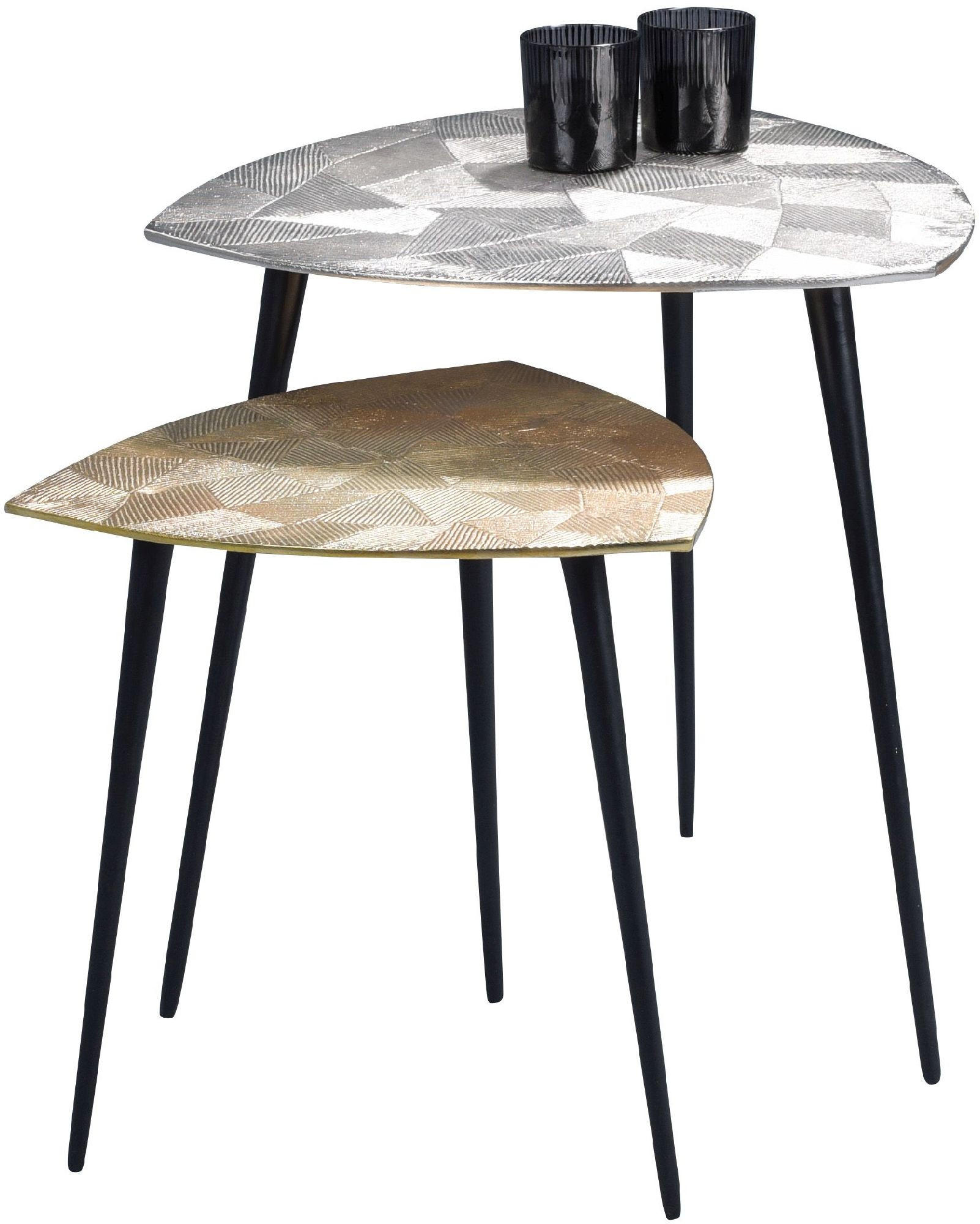 COUCHTISCH Singh 2 Beistelltisch Metall Goldoptik 40/40/40 cm - Gelb, Metall (40/40/2.25cm) - M2 Kollektion