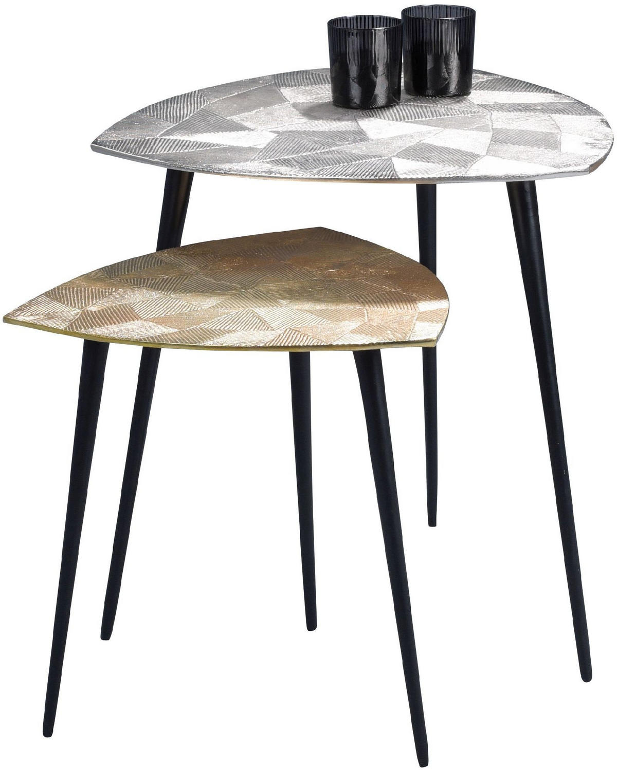COUCHTISCH Singh 2 Beistelltisch Metall Goldoptik 40/40/40 cm - Gelb, Metall (40/40/2.25cm) - M2 Kollektion