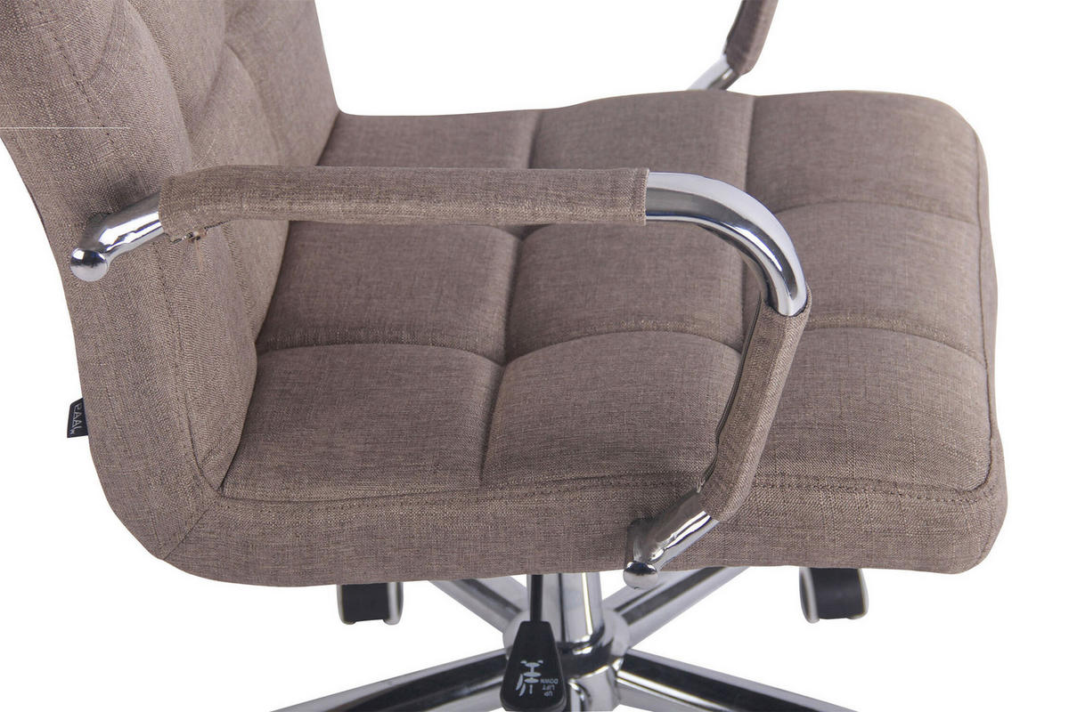 BÜROSTUHL Deal, Stoff Taupe - Taupe, Textil/Metall (56/104/62cm) - TPFLiving