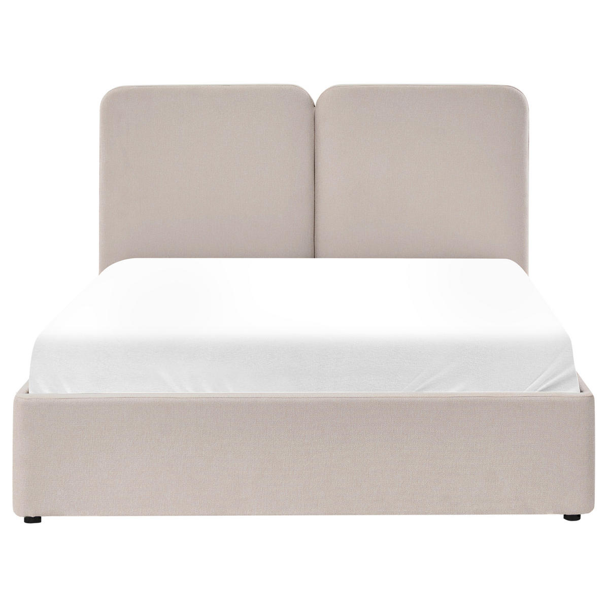 BETT mit Stauraum 160/200 cm Stoff Beige Arbois - Beige, Textil (160/200cm) - Beliani