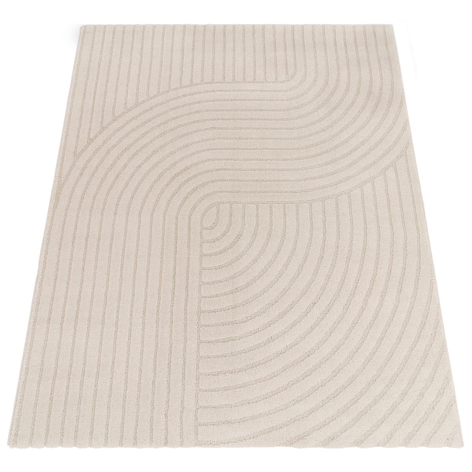 TEPPICH Kurzflor Unifarben Wohnzimmer schmutzabweisend Creme Rechteckig 200x280 - Beige, Textil (280/200cm) - KADIMA DESIGN