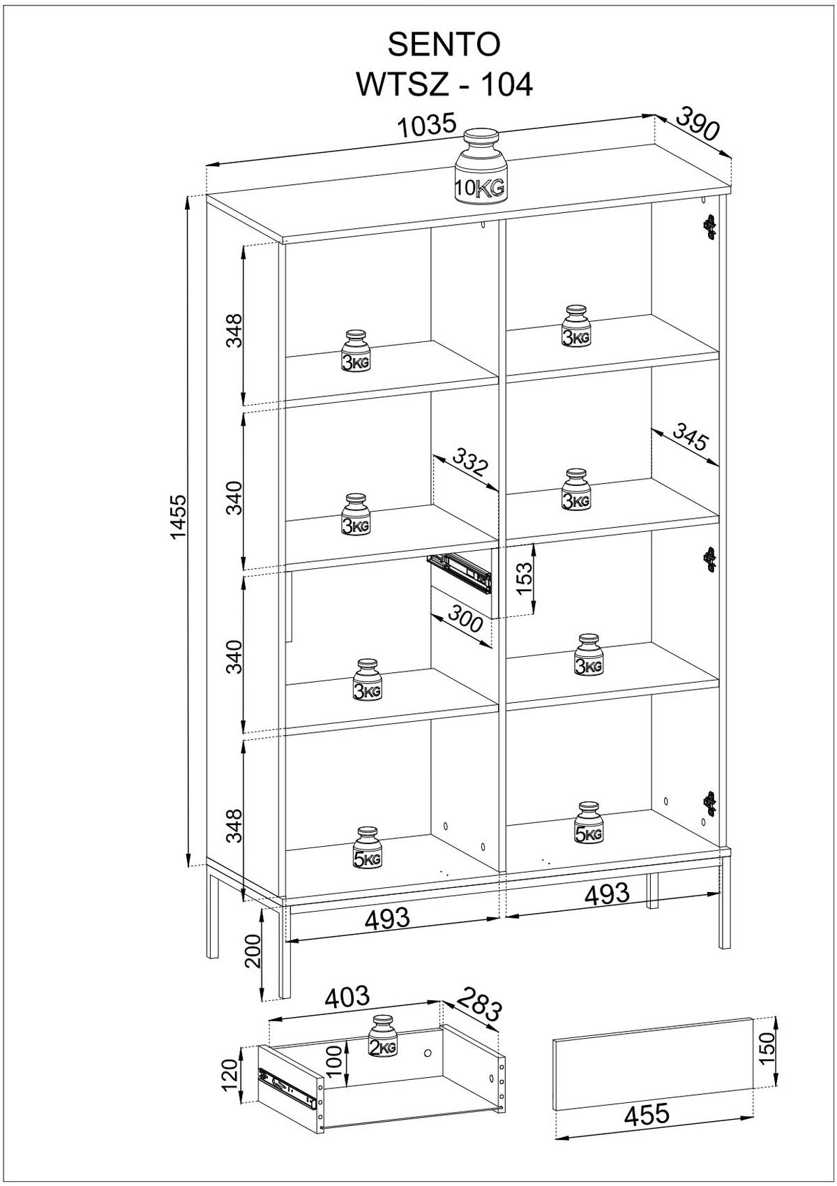 WOHNZIMMER Set 3-tlg. – Sento – Sonoma Eiche – WZ-SET0199 - Sonoma Eiche, Holzwerkstoff (154/56/39cm) - hi-markt