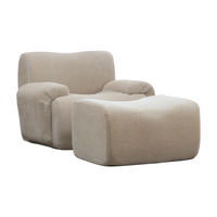 SESSEL DE-35123 mit Hocker Hellkhaki - Sandfarben, Textil (94/78.5/113cm) - ComfortXL