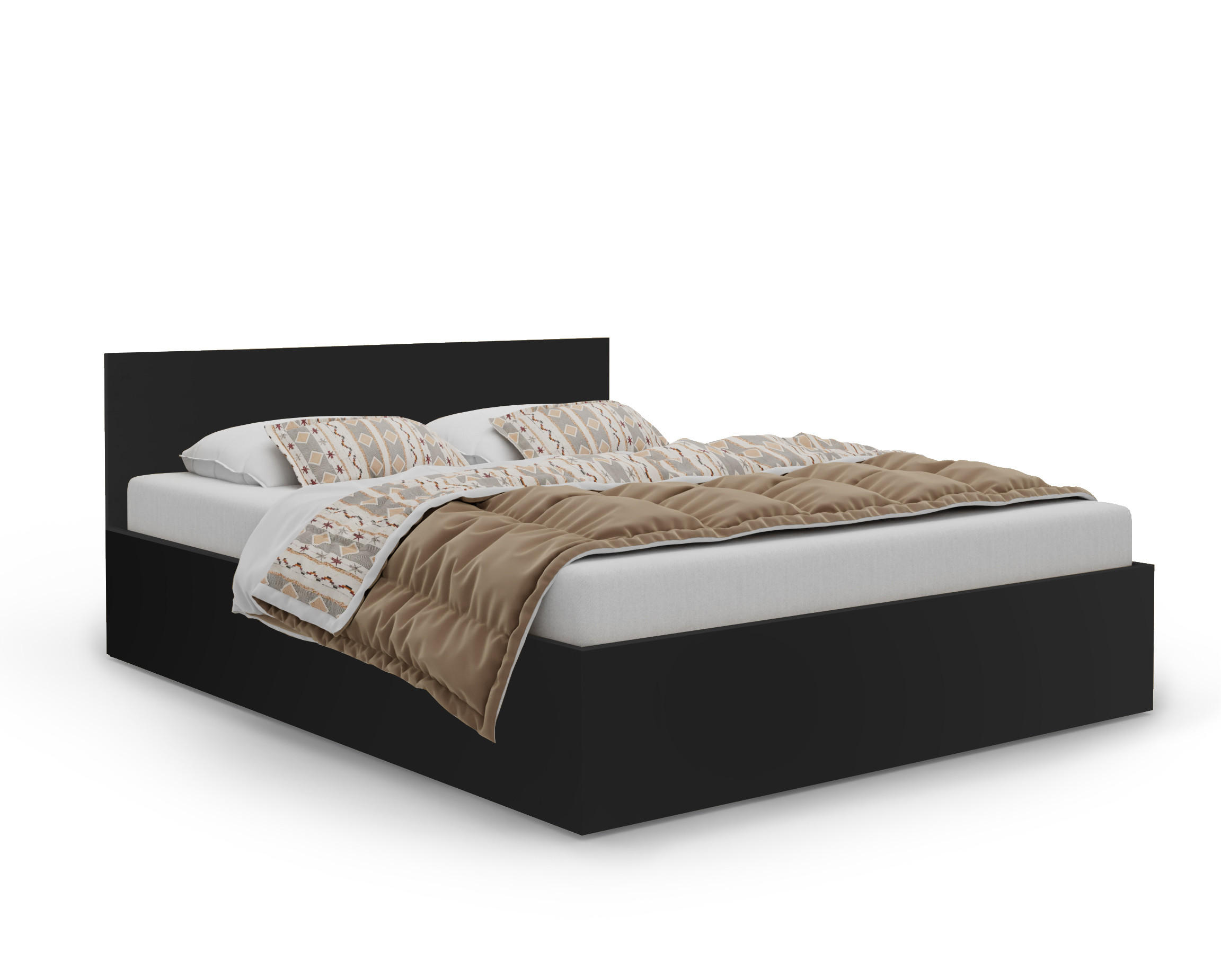 BETT Schwarz ALDO Mit Matratze Und Bettkasten 160x200 cm - Schwarz, Textil (160/200cm) - Sepro Meble