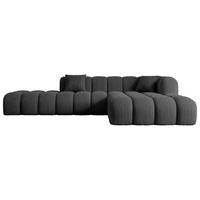 ECKSOFA Ottomane Rechts OLEA-L2 - 289x176x71 cm Grau Bouclé - Schwarz/Grau, Holzwerkstoff/Kunststoff (289/176cm) - ALTDECOR