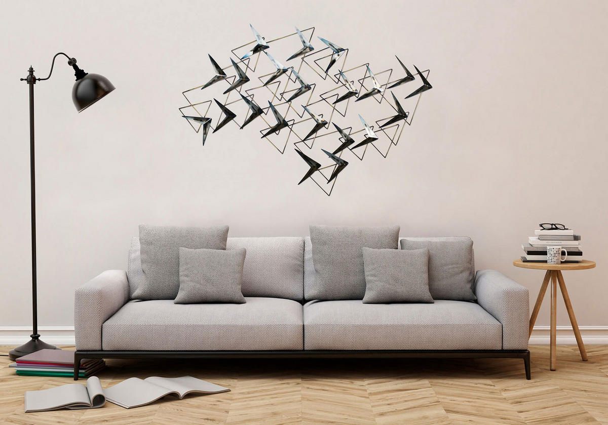 WANDDEKO Silber 147/99 cm - Silberfarben, Metall (3.7/99/4cm) - KUNSTLOFT
