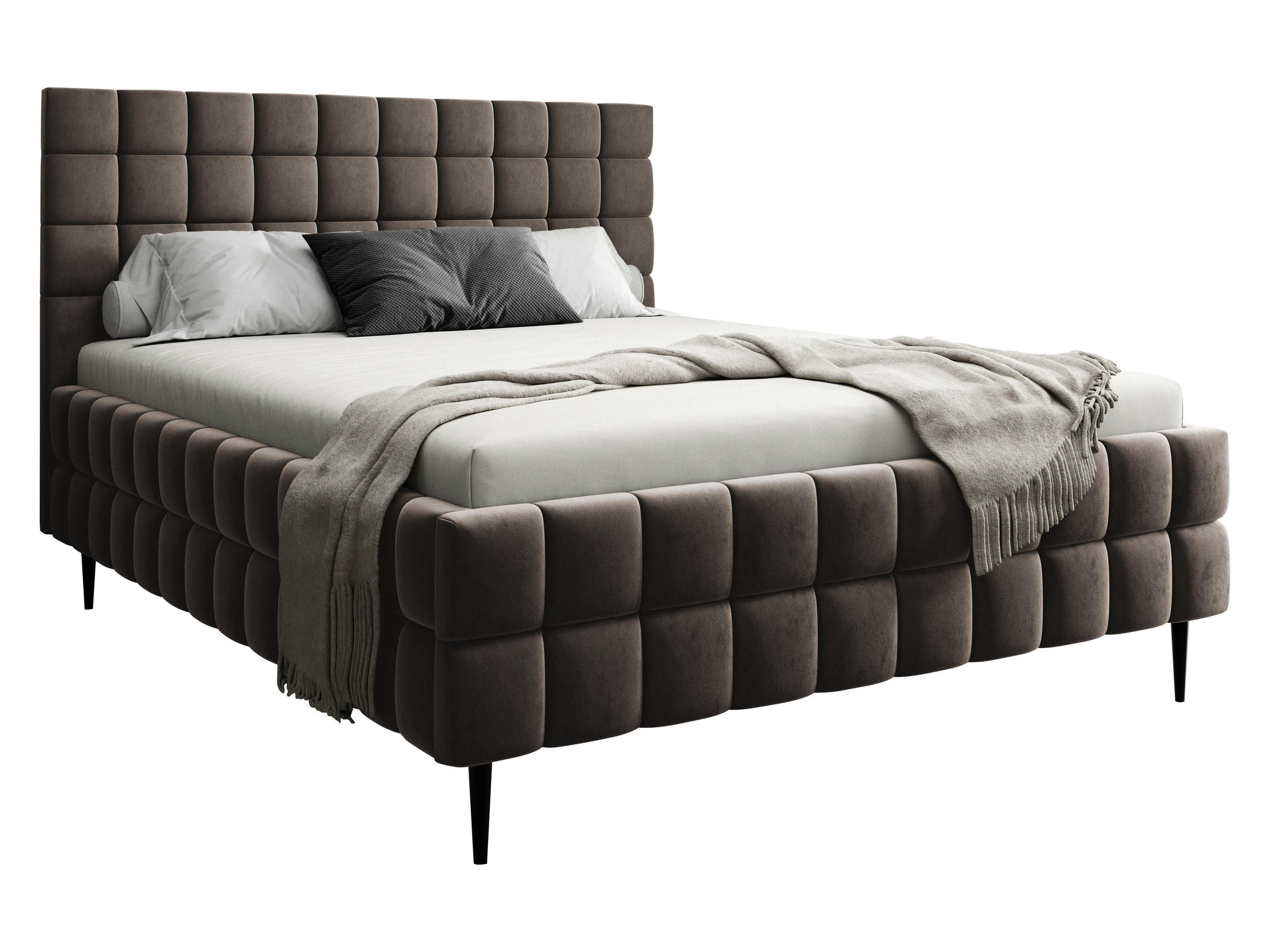 POLSTERBETT Ardea Leg - Schwarz/Braun, Holz/Textil (140/200cm) - MIRJAN24
