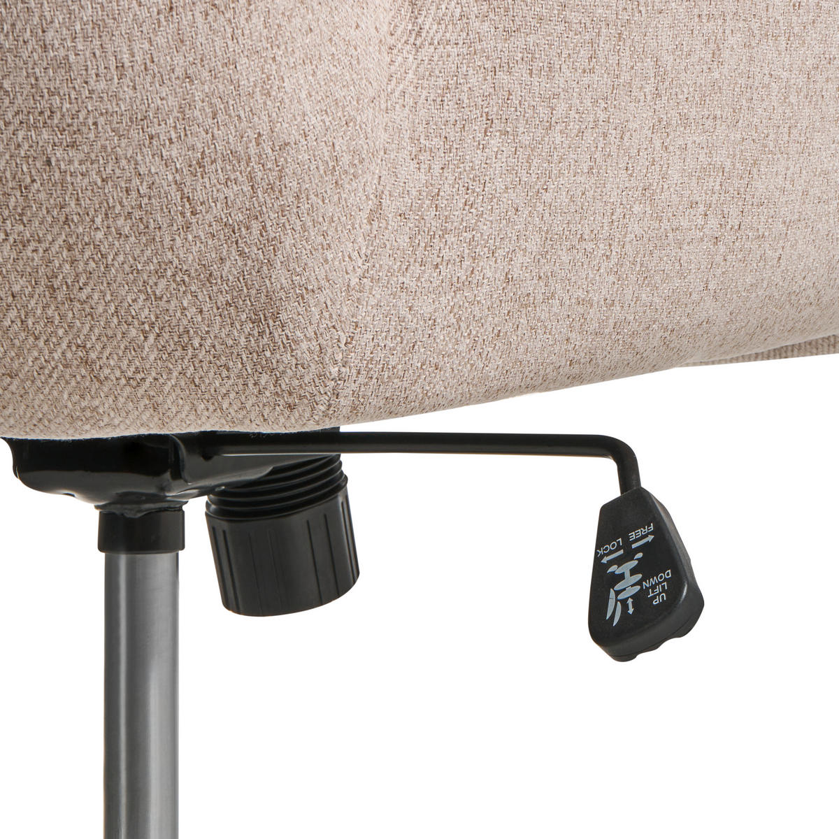SCHREIBTISCHSTUHL Stoff Taupe Belmar - Taupe, Textil (63/83/70cm) - Beliani