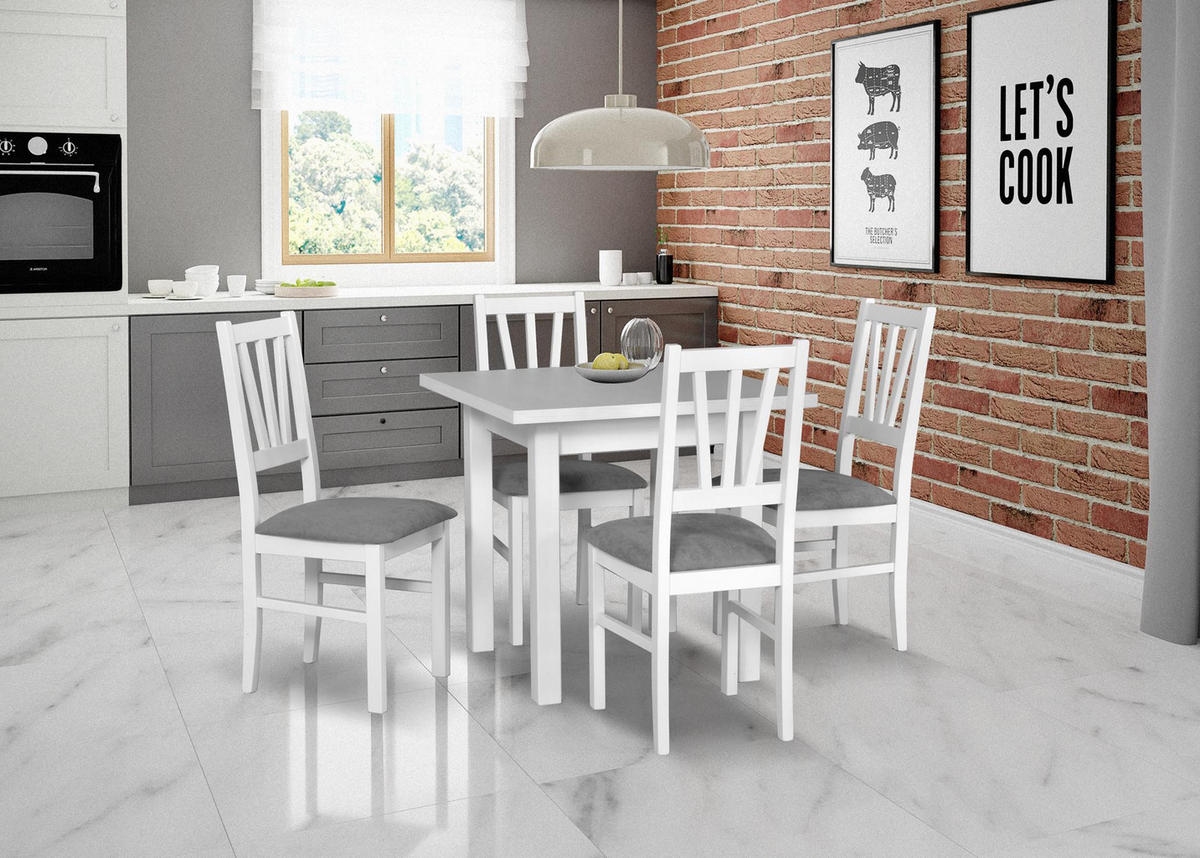 TISCH Max VII Weiß, Klapptisch mit Holz Beine - Weiß, Holz/Holzwerkstoff (80/80/76cm) - Bettso