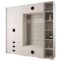 GARDEROBEN-SET 236,7/240/47 - Schwarz/Weiß, Holz/Kunststoff (240/236.7/47cm) - Abiks Möbel