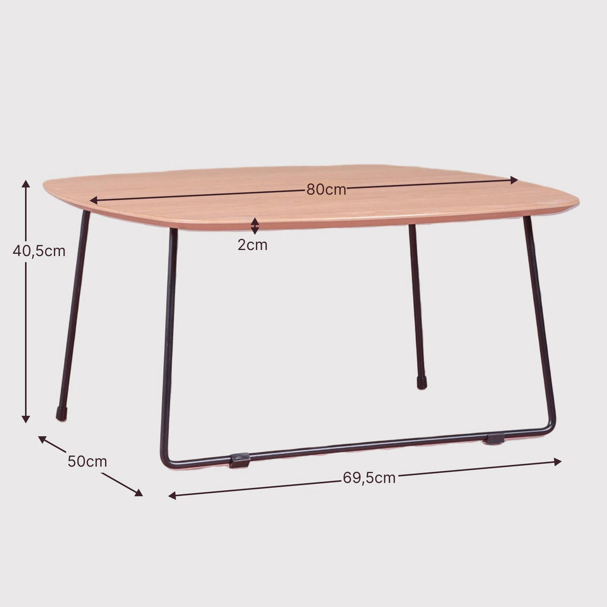 COUCHTISCH Quadratisch Eichefarben 50/70/41 cm - Eichefarben, Holz (50/70/41cm) - Nest Dream