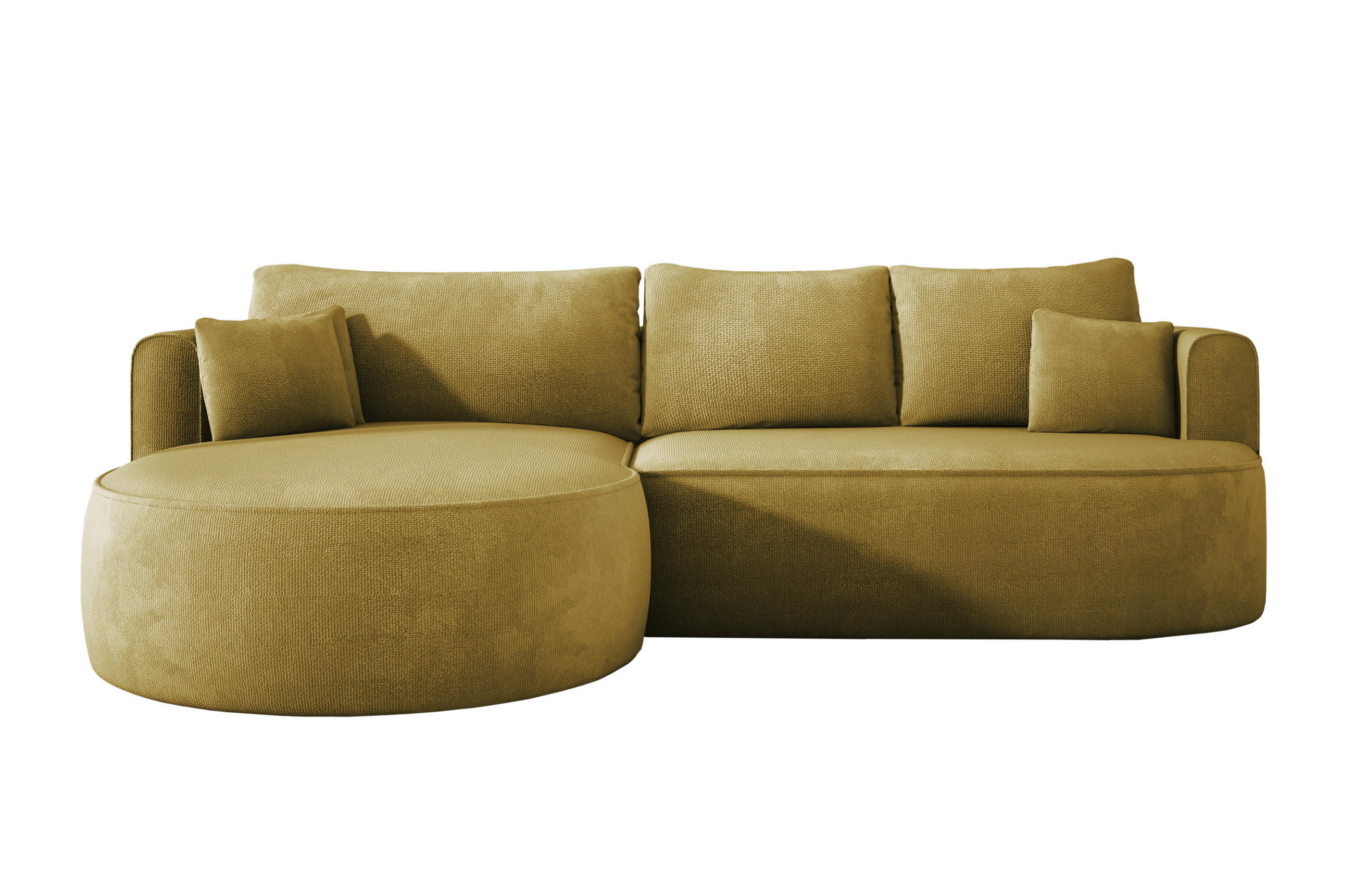 ECKSOFA FIORE-L Moderne Ausziehbare Schlaf-Funktion, automatischer Auffaltung, lose Rückenkissen freistehend LINKS 284x183x82 cm cm Mint green - Mintgrün, Holz/Textil (183/284cm) - DomoHome