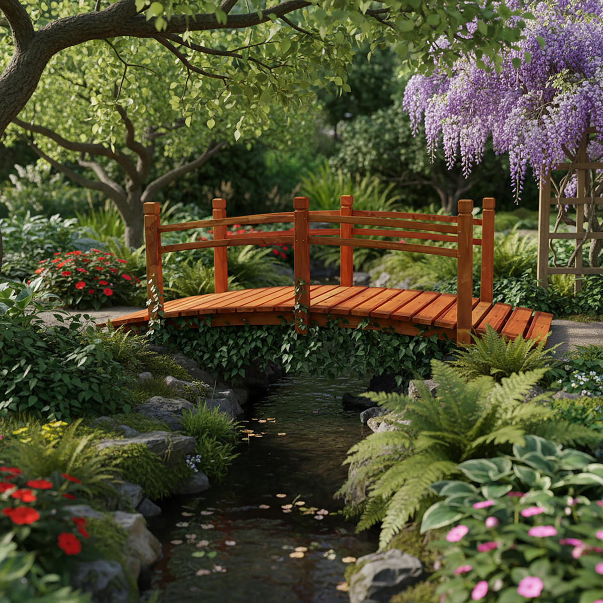 ZAHR. můstek - pomerančová, dřevo (72/185/58cm) - Relaxdays