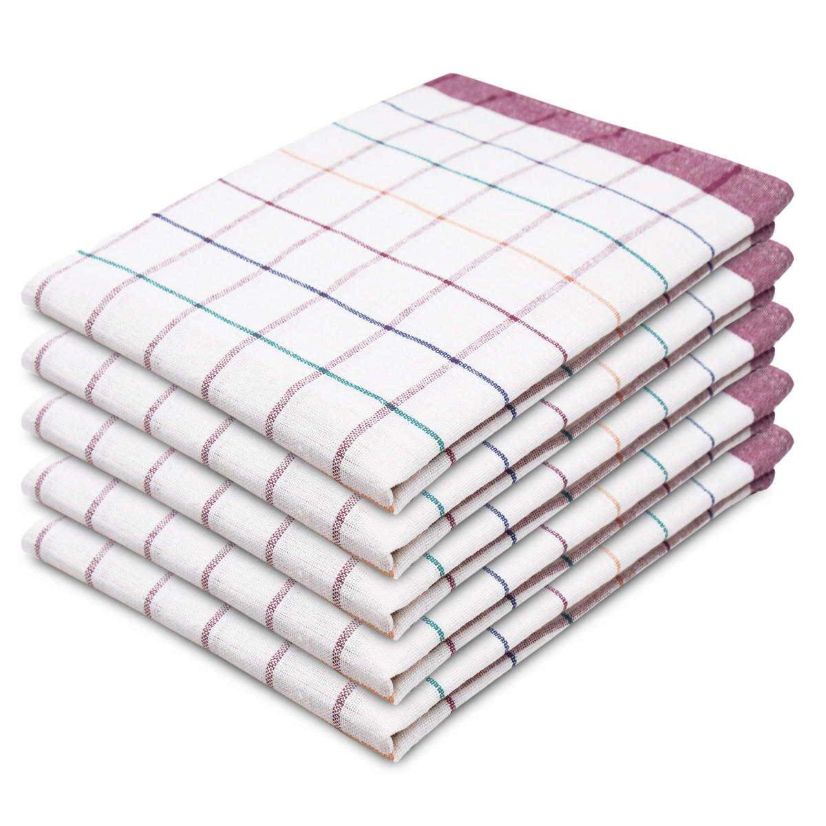 GESCHIRRTÜCHER, 5er-Set, 50x70 cm, 100% Baumwolle, farblich sortiert - Rot, Textil (50/70cm) - Zollner