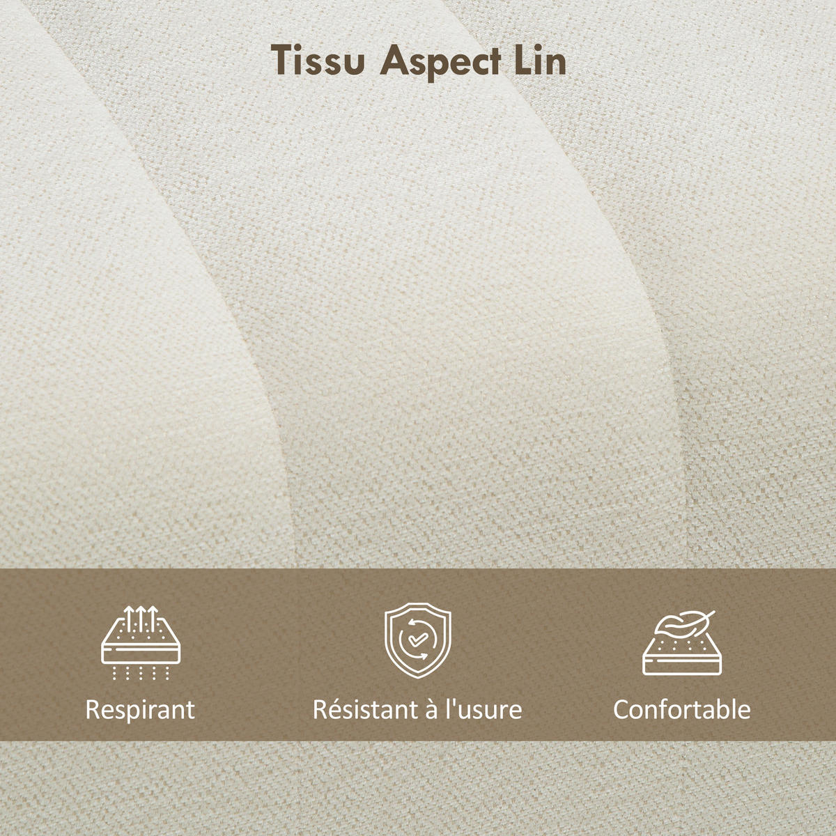 HOCKERBANK DE-12899 gepolstert, Kissensteppung Creme - Creme, Textil (40/44/110cm) - ComfortXL