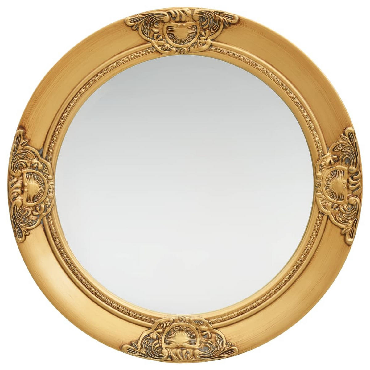 WANDSPIEGEL im Barock-Stil 50 cm Golden - Goldfarben, Holz (50/50/1cm) - furnicato
