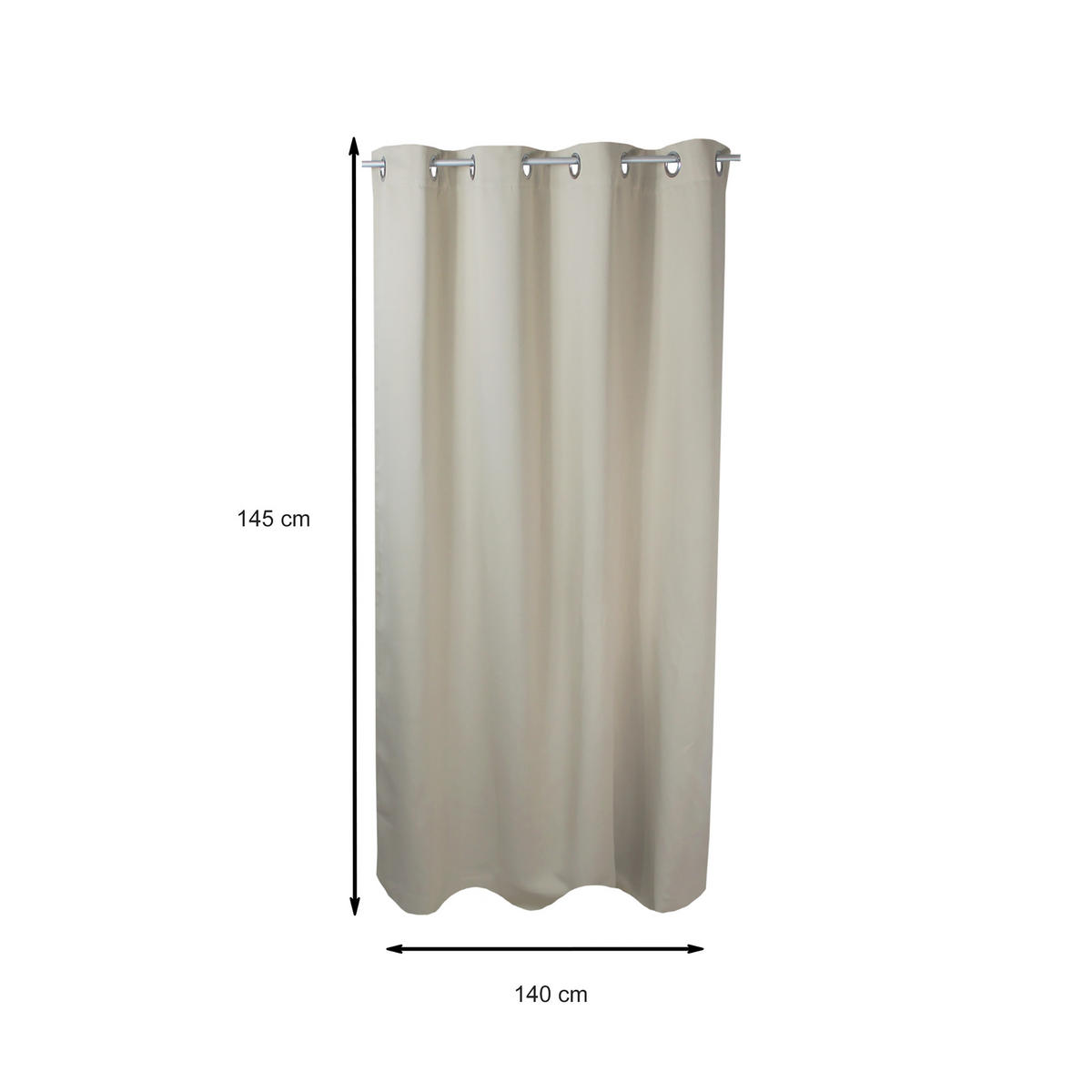 VERDUNKELUNGSVORHANG Ösen 140/145 cm Beige Sand - Beige, Textil (140/145cm) - TiborTex