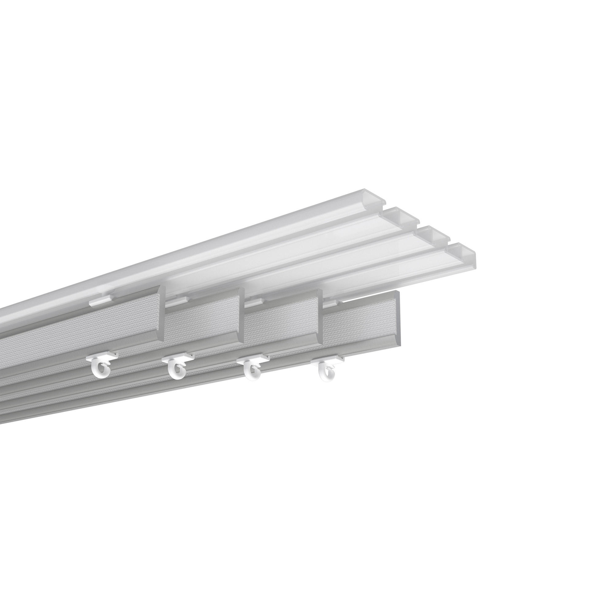 PANEELWAGEN MIT KLETTBAND und Rundkopfgleiter Easyslide 60 cm, Aluminium, Silbergrau - Alufarben, Metall (1/4.3/60cm) - INTERDECO