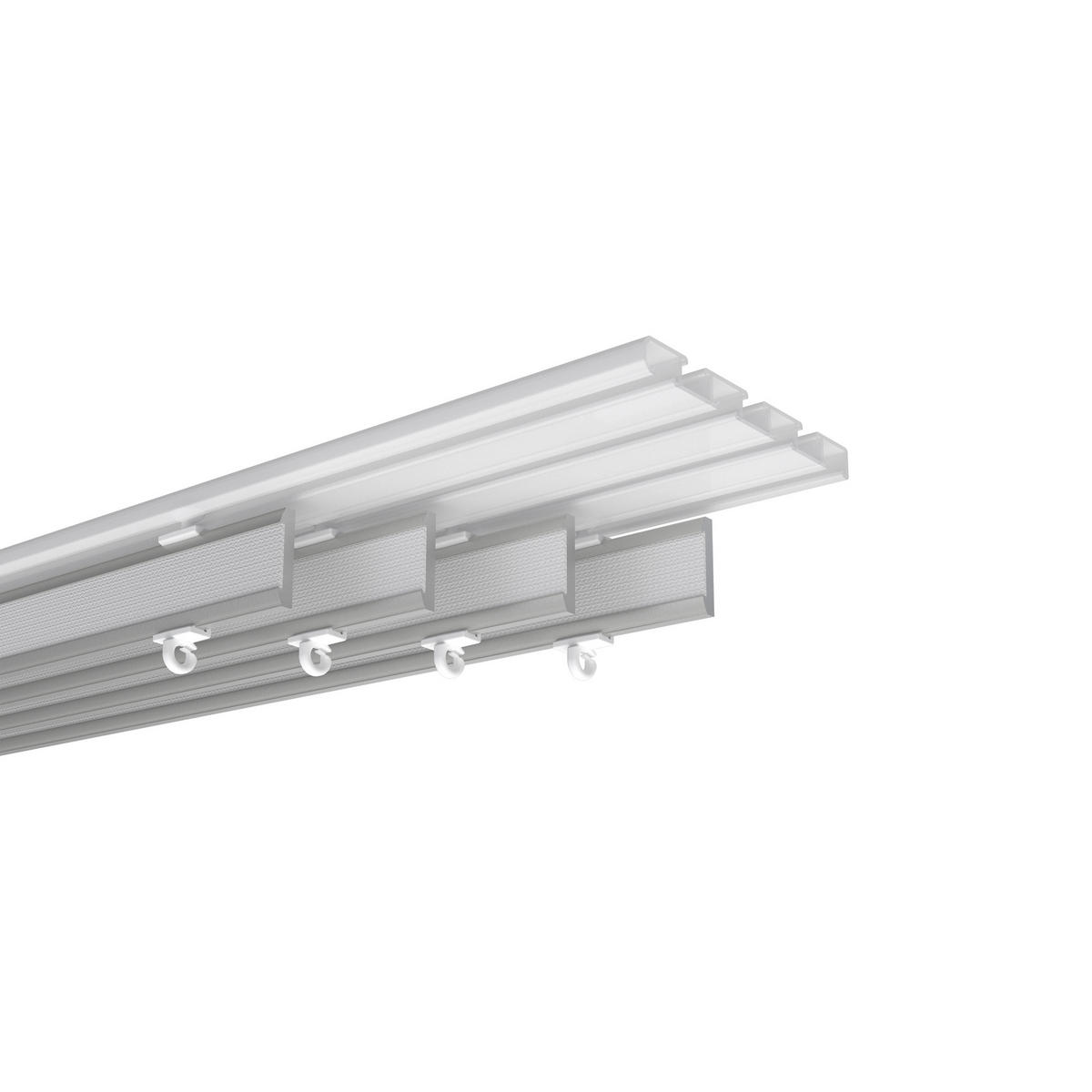 PANEELWAGEN MIT KLETTBAND und Rundkopfgleiter Easyslide 80 cm, Aluminium, Silbergrau - Alufarben, Metall (1/4.3/80cm) - INTERDECO