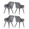 STUHL 4er-Set samtgrau - Grau, Metall (55/82/59cm) - Life Interiors