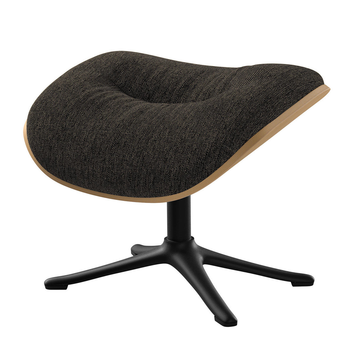 POLSTERHOCKER - Schwarz/Braun, Textil/Metall (44/39/42cm) - home24