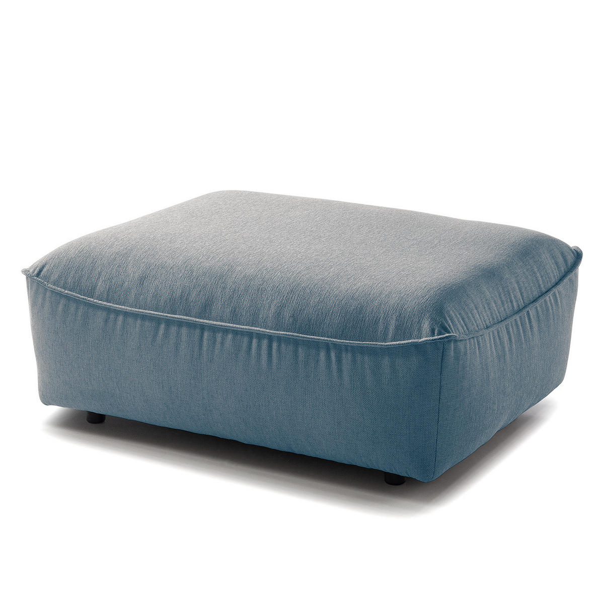 POLSTERHOCKER - Blau/Schwarz, Kunststoff/Textil (99/40/82cm) - home24