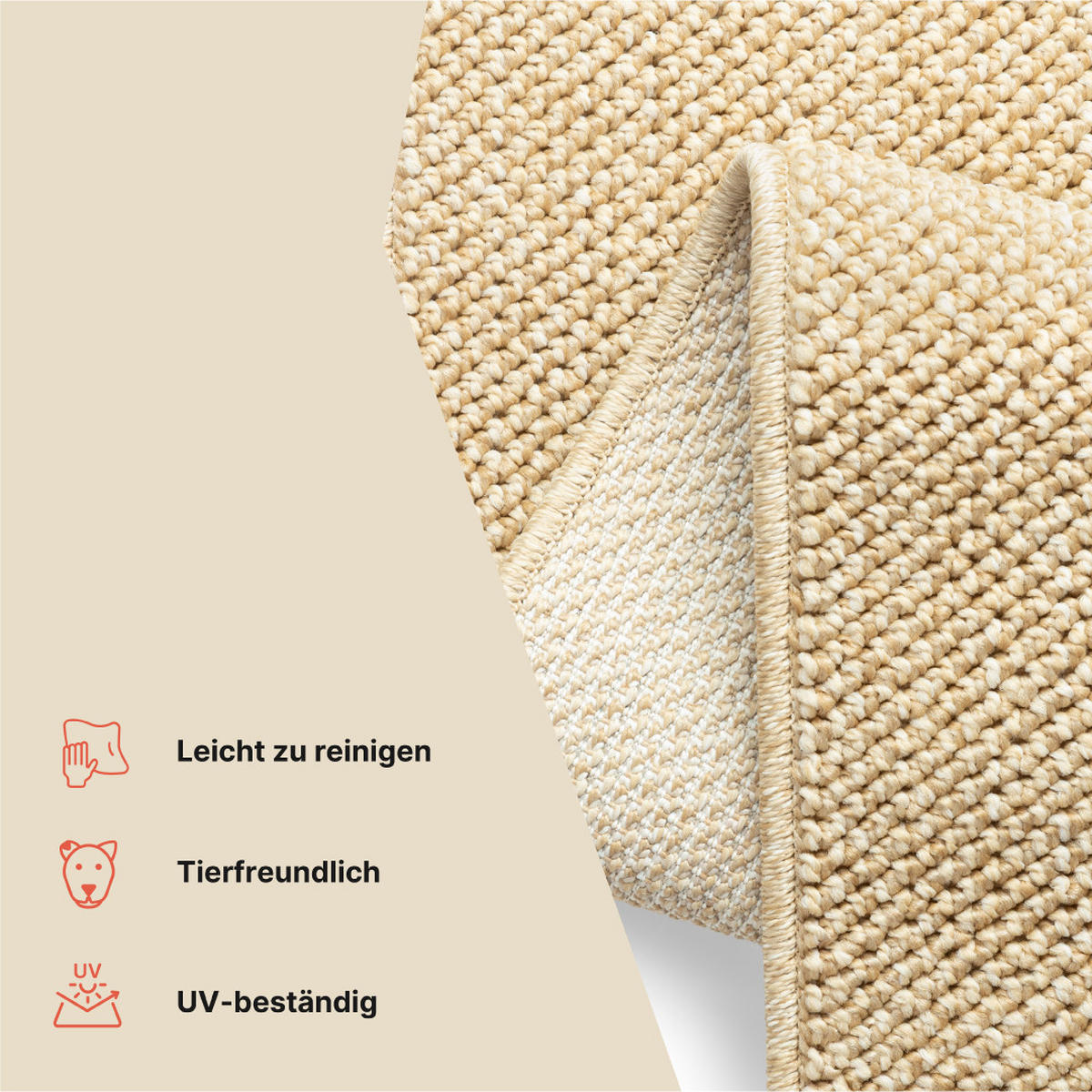 TEPPICH CALMA beige modern 80/150 cm - Beige, Textil (80/150cm) - Tapiso