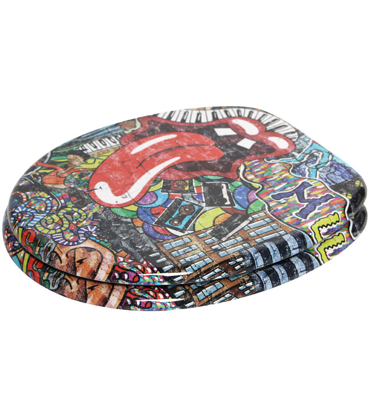 WC-SITZ Graffiti - Rot, Holzwerkstoff (38/6/47cm) - Sanilo