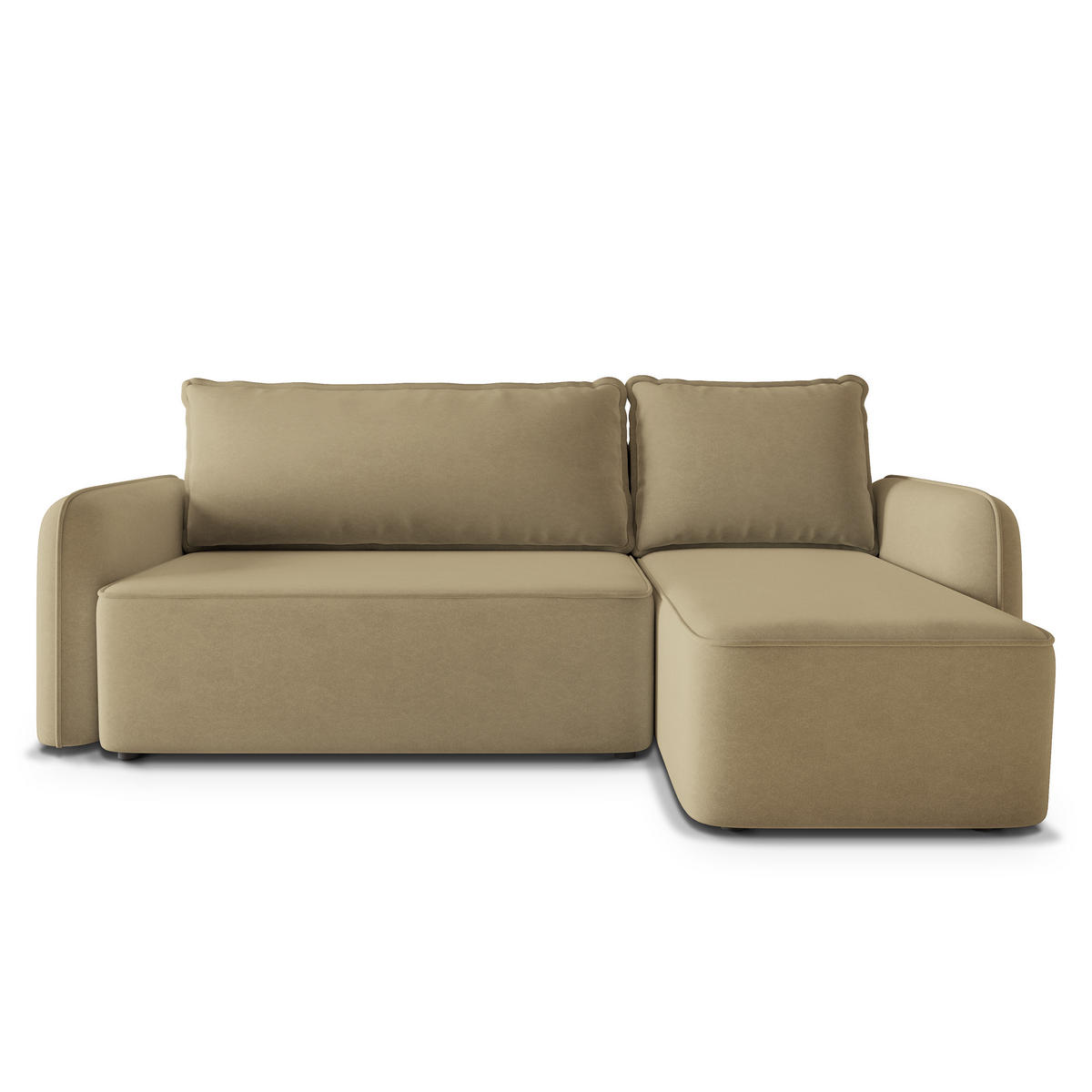 ECKSOFA DOLVER CL Senfgelb Samtstoff mit Schlaffunktion - Currygelb, Holzwerkstoff/Textil (238/156cm) - MASSENO